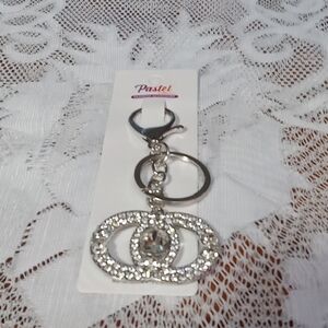 Pastel Silver Crystal Key Holder
